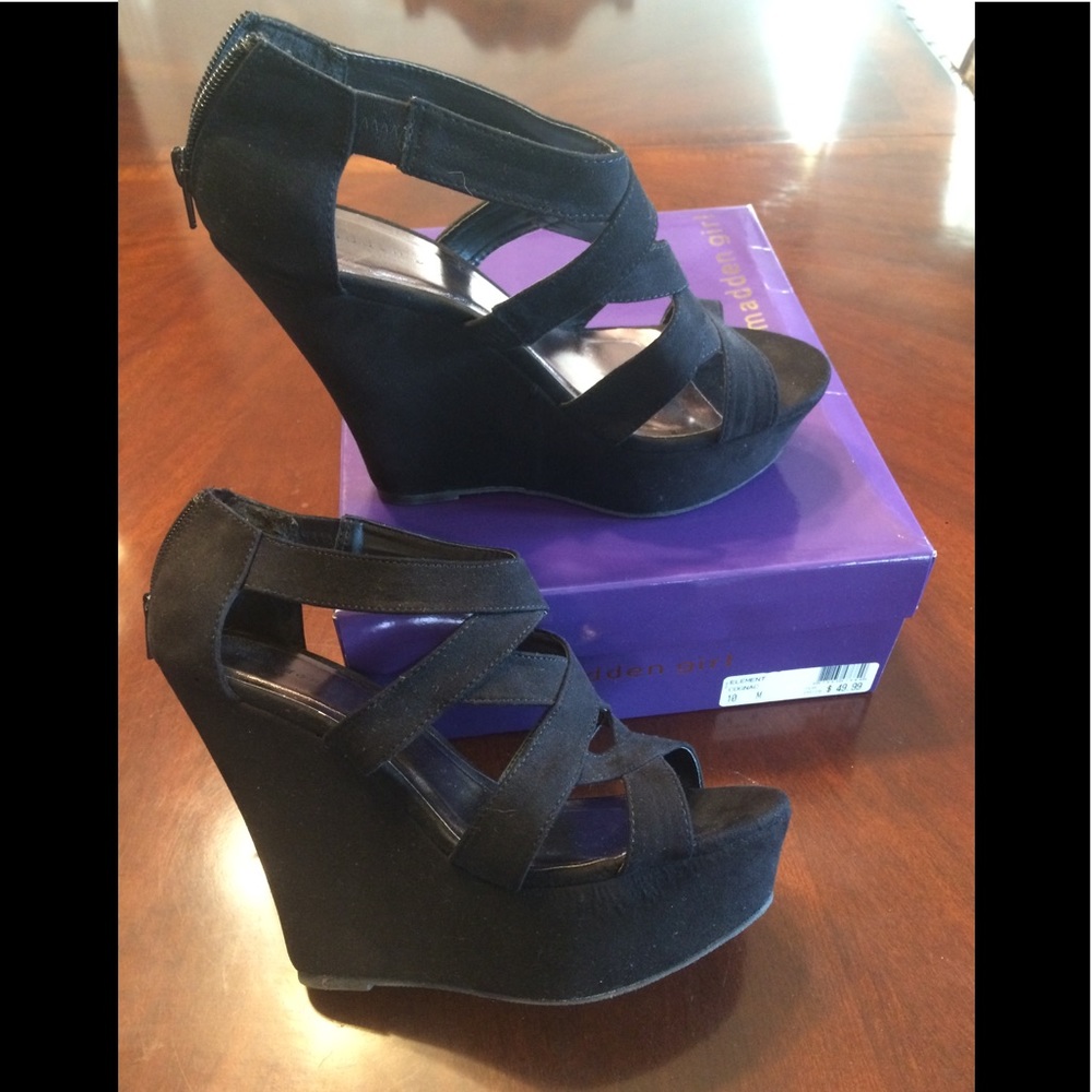 Black Velvet Wedges